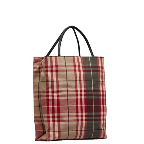 burberry checkered handbag|burberry checked canvas tote bag.